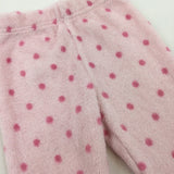 Fluffy Pink Spotty Pyjama Bottoms - Girls 6-9 Months