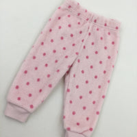 Fluffy Pink Spotty Pyjama Bottoms - Girls 6-9 Months