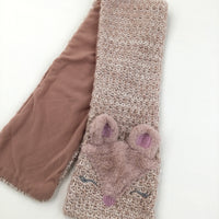 Mouse Face Dusky Pink Scarf - Girls 6-9 Years