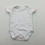 Flowers Pale Pink & White Short Sleeve Bodysuit - Girls Newborn