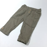 Light Khaki Green Linen Trousers - Boys 6-9m