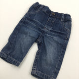 Mid Blue Denim Jeans with Elasticated Waistband - Boys 0-3 Months