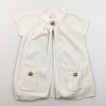 Cream Short Sleeved Knitted Cardigan - Girls 8 Years