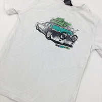 Car White T-Shirt - Boys 7-8 Years