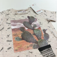 **NEW** 'Desert Life' Cactus Oatmeal T-Shirt - Boys 9-12 Months