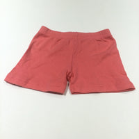 Coral Pink Jersey Shorts - Girls 6-9 Months