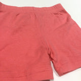 Coral Pink Jersey Shorts - Girls 6-9 Months