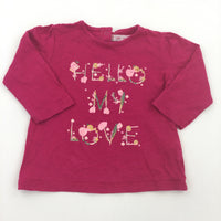 'Hello My Love' Pink Long Sleeve Top - Girls 12 Months