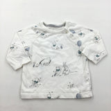 Winnie The Pooh & Piglet White Long Sleeve Top - Boys 0-3 Months
