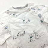 Winnie The Pooh & Piglet White Long Sleeve Top - Boys 0-3 Months