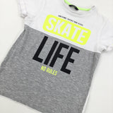 'Skate Life' Grey & White T-Shirt - Boys 7-8 Years