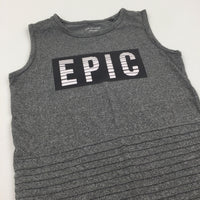 'Epic' Ribbed Grey Mottled Vest Top - Boys 5-6 Years