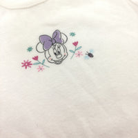 Minnie Mouse White Short Sleeve Bodysuit - Girls 9-12 Months