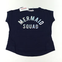 **NEW** 'Mermaid Squad' Navy & Silver T-Shirt - Girls 12-18 Months