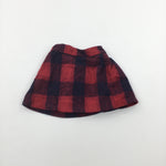 Red & Black Checked Woollen Style Skirt - Girls 18-24 Months