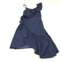 Frill Front Denim Dress - Girls 7-8 Years