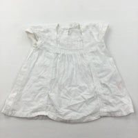 White Cotton Dress - Girls 2-4 Months