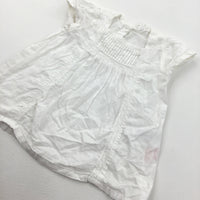 White Cotton Dress - Girls 2-4 Months