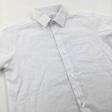 White Cotton School Shirt - Boys 8-9 Years