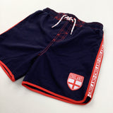 'England' Navy & Red Swimming Shorts - Boys 9 Years