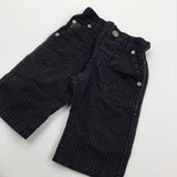 Signature Black & Brown Pinstripe Smart Cotton Trousers - Boys 3-6 Months