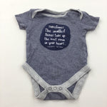 'Sometimes The Smallest Things…' Navy & Grey Short Sleeve Bodysuit - Boys 3-6 Months