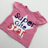 Suprt Cute Star' Pink T-Shirt - Girls 3-6 Months
