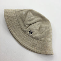 Boat Motif Beige Cotton Sun Hat - Boys 3-9 Months