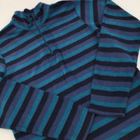 Blue Stripe Quarter Zip Fleece - Boys 9-10 Years