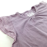 Lilac Tunic Top with Lace Detail - Girls 9 Years