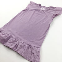 Lilac Tunic Top with Lace Detail - Girls 9 Years