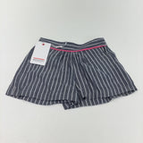**NEW** Blue, Pink & White Striped Lightweight Cotton Shorts - Girls 18-24 Months