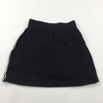 White & Black Jersey Skirt - Girls 6 Years
