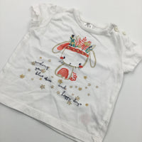 'Wishing You Blue Skies…' Rabbit with Headdress White T-Shirt - Girls 3-6 Months