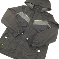 Black & Grey Lightweight Jacket - Boys 9-10 Years