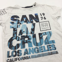 'Santa Cruz' White & Blue T-Shirt - Boys 6-7 Years