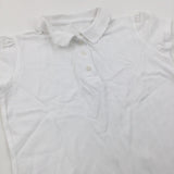 White School Polo Shirt with Frilly Collar - Girls 9-10 Years