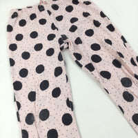 Spotty Pink & Black Pyjama Bottoms - Girls 10 Years