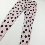 Spotty Pink & Black Pyjama Bottoms - Girls 10 Years