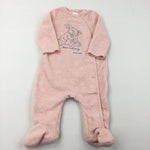 Peter Rabbit Pink Fleece Onesie - Girls 3-6 Months