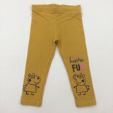 'Lets Have Fun' Peppa Pig Mustard Leggings - Girls 12-18 Months
