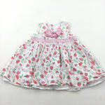 Fruit & Flowers Pink & White Cotton Sun/Party Dress - Girls 3-6 Months