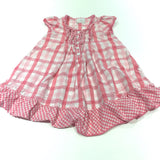 Pink & White Gingham Cotton Dress - Girls 18-24 Months