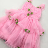 Flowers Pink Princess Dress - Girls 18-24 Months (Approx)