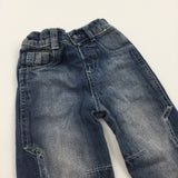 Mid Blue Denim Jeans with Adjustable Waistband - Boys 9-12 Months