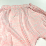 Pink & White Mottled Jersey Trousers - Girls 9-12m