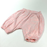 Pink & White Mottled Jersey Trousers - Girls 9-12m