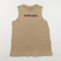 'Future Limits' Beige Vest Top - Boys 9-10 Years