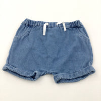 Light Blue Denim Shorts - Girls 12-18 Months