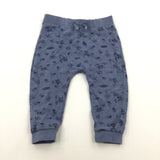 Cars & Palm Trees Blue Lightweight Tracksuit Bottoms - Boys 9-12 Months